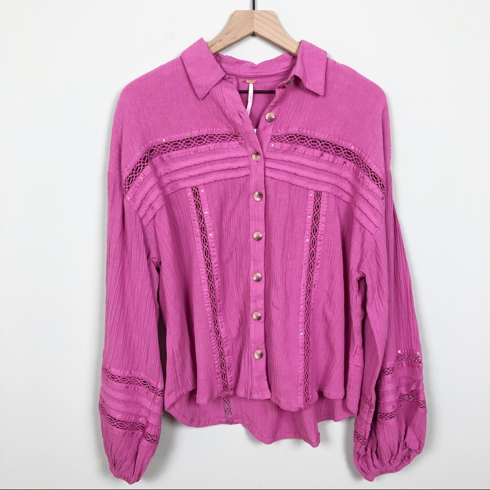 Free People | NWT Summer Stars Button Down Blouse